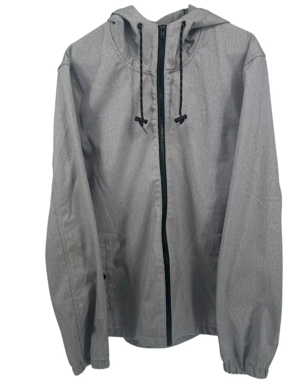 Nomad Mens Heather Grey Full Zip Hooded Windbreaker Jacket‎ Lightweight Pockets